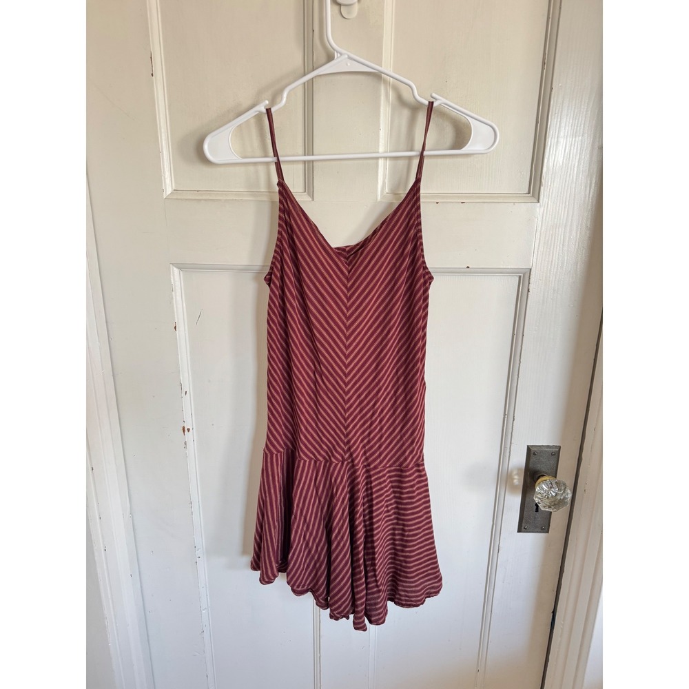 Free People burgundy striped mini dress size xs